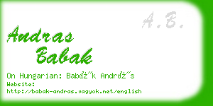 andras babak business card